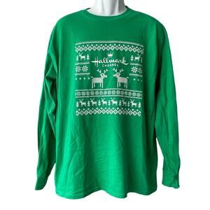 HALLMARK CHANNEL Super Fan Ugly Christmas Promo T-Shirt Size Large